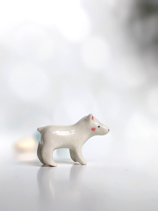 polar bear cub porcelain figurine