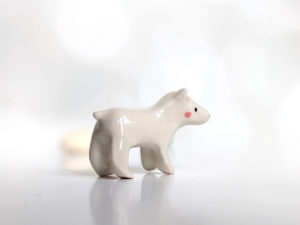 polar bear cub porcelain figurine