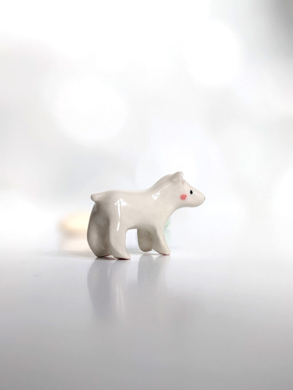 polar bear cub porcelain figurine