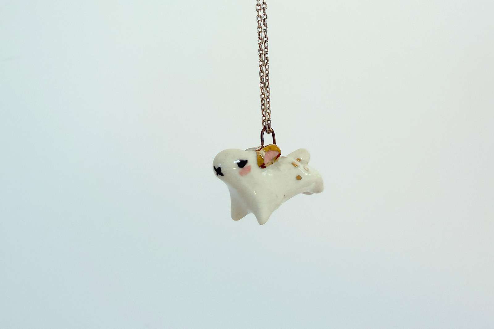Alternative view of Pendant - White Bunny
