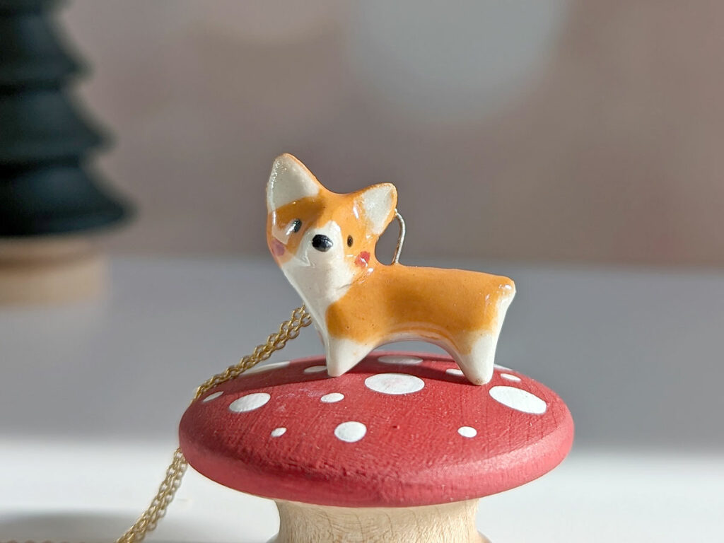 pembroke welsh corgi porcelain pendant