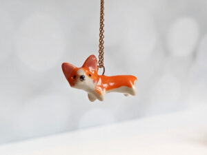 pembroke welsh corgi porcelain pendant