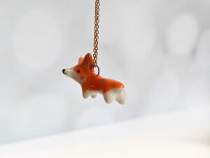 pembroke welsh corgi porcelain pendant