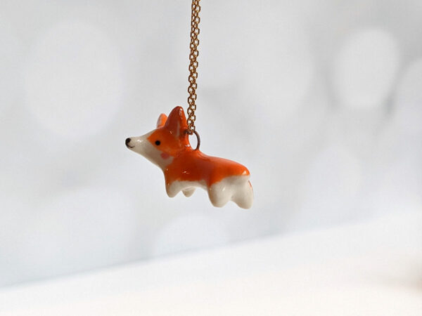 pembroke welsh corgi porcelain pendant