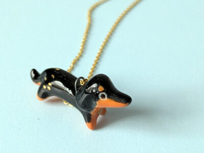 Pendentif Teckel Noir et Feu – Image 4