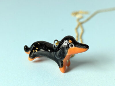 Pendentif Teckel Noir et Feu – Image 6