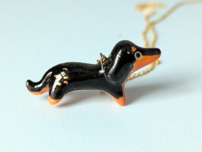 Pendentif Teckel Noir et Feu – Image 5