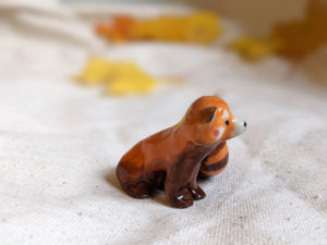 red panda figurine porcelain