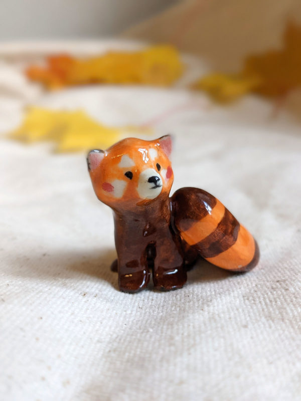 red panda figurine porcelain