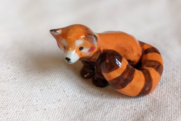 red panda figurine porcelain