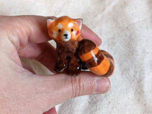 red panda figurine porcelain