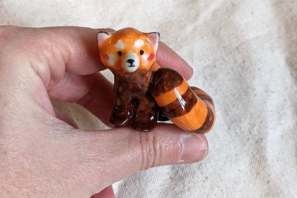 red panda figurine porcelain