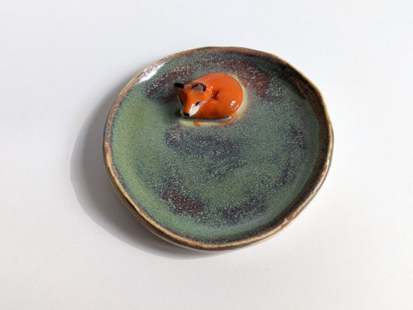 porcelain fox ring dish