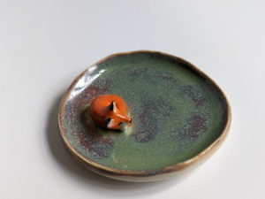 porcelain fox ring dish