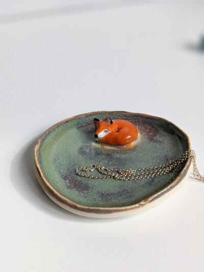 porcelain fox ring dish