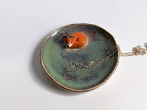 porcelain fox ring dish