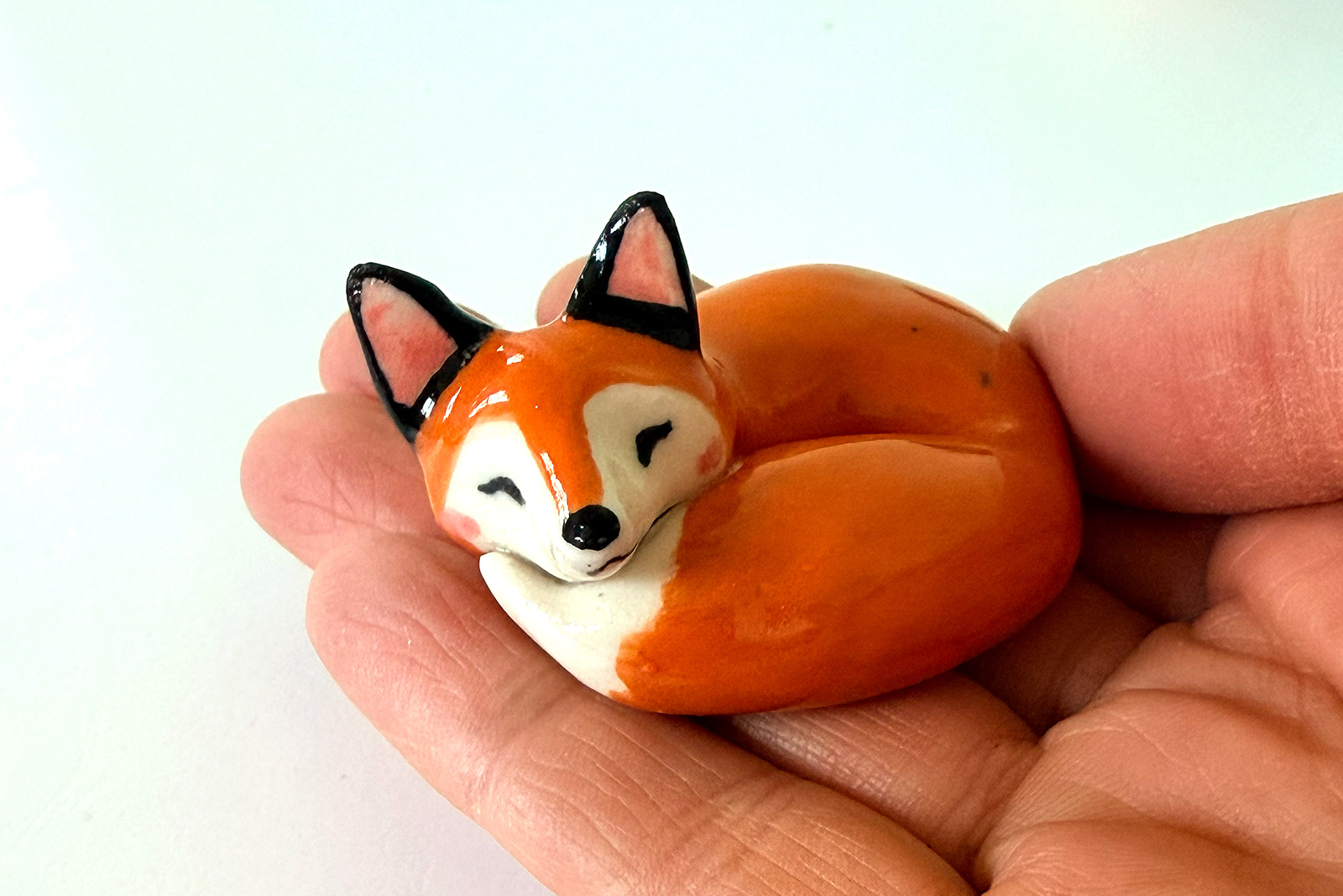 Figurine Porcelaine - Renard Roux Endormi – Image 2