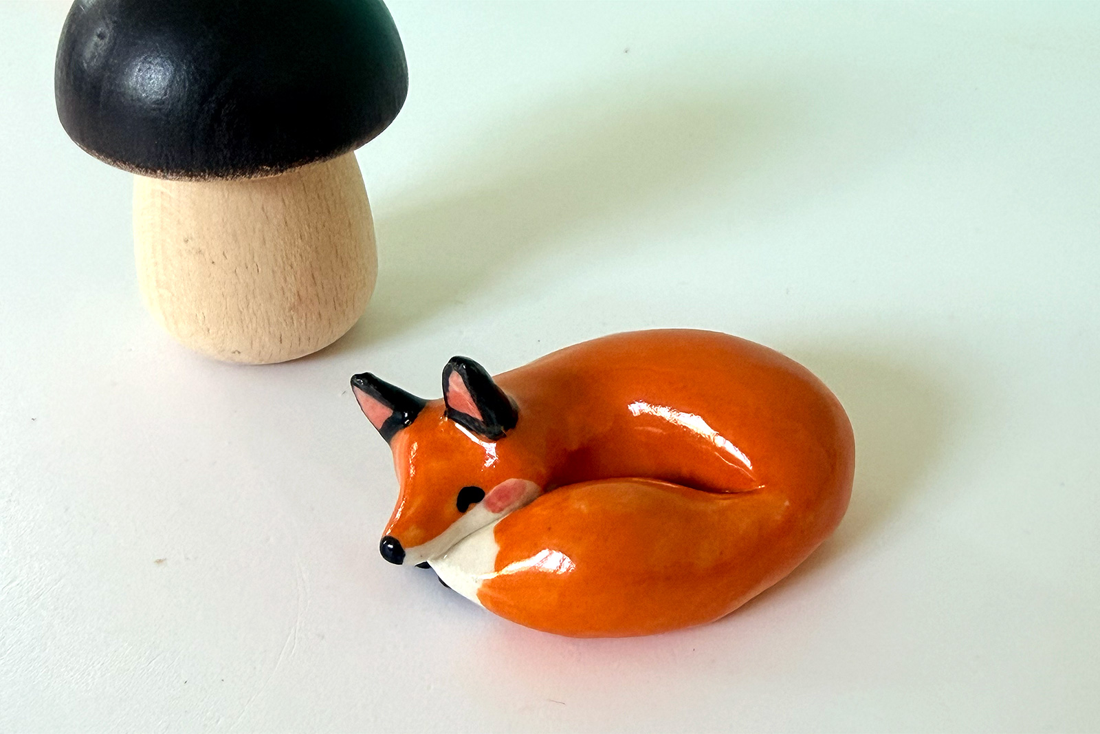 Porcelain Figurine - Sleepy Red Fox