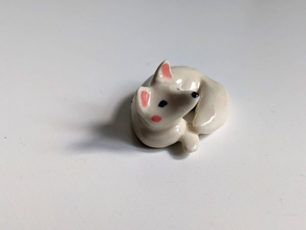 ceramic figurine arctic fox