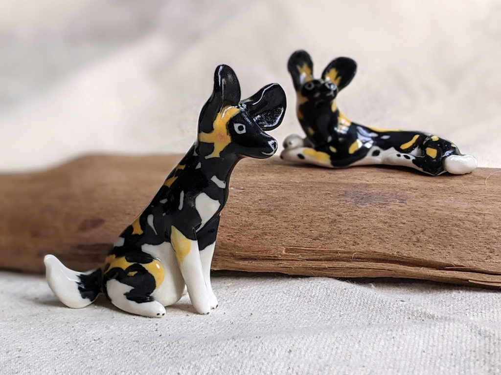 painted dog porcelaine lycaon custom order