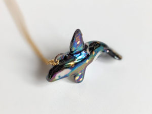 pearl ggold ceramics orca pendant