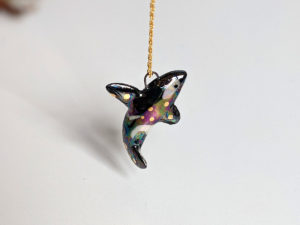 pearl ggold ceramics orca pendant
