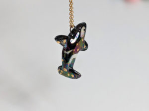 pearl ggold ceramics orca pendant
