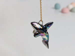 pearl ggold ceramics orca pendant