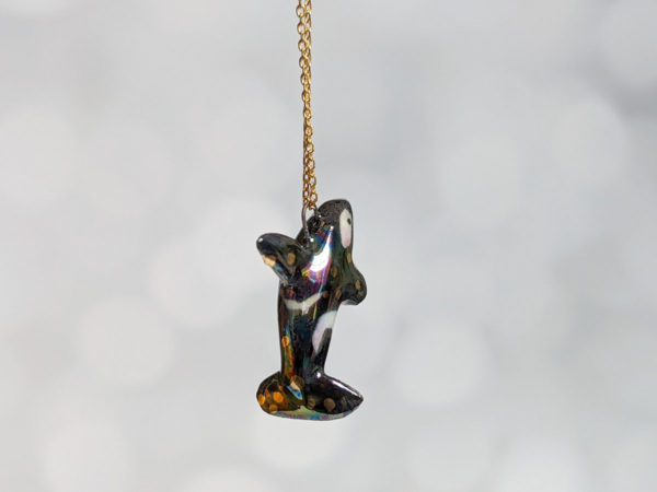 pearl ggold ceramics orca pendant