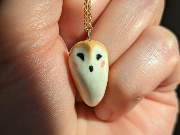 one of a kind barn owl pendant