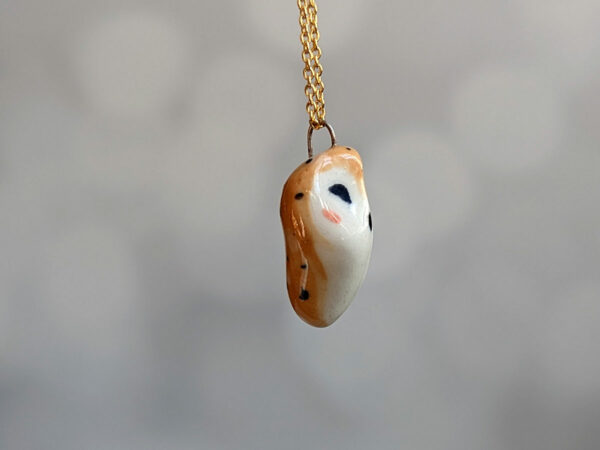 one of a kind barn owl pendant
