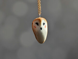 one of a kind barn owl pendant