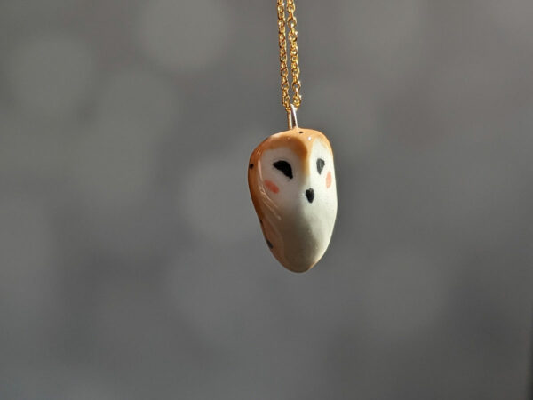 one of a kind barn owl pendant