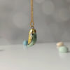 porcelain budgie pendant gold pearl