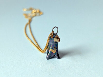 Pendentif Porcelaine - Corbeau – Image 2