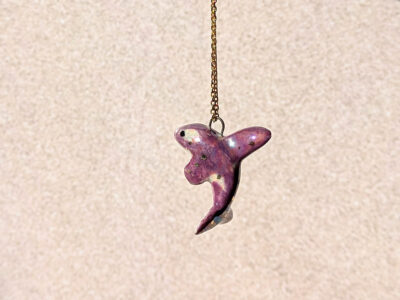 Orca Pendant Pearl and Gold - Purple - Image 9