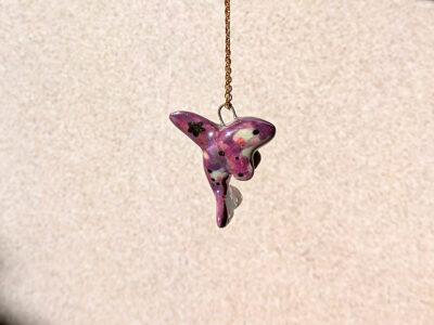 Orca Pendant Pearl and Gold - Purple - Image 8