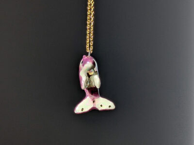 Orca Pendant Pearl and Gold - Purple - Image 5
