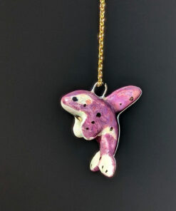 pearl gold ceramics orca pendant