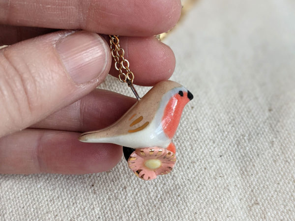 robin flowers pendant