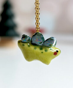 green stegosaurus pendant