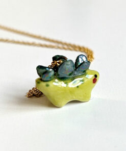 green stegosaurus pendant