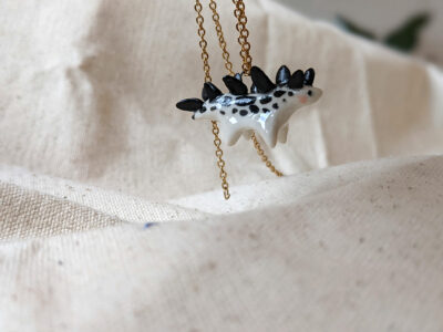 Stegosaurus Ceramic Pendant - Image 3