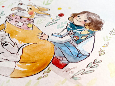 Watercolor Portrait - Hippo & Rosie - Image 3