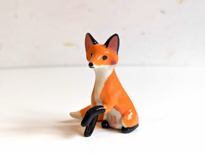 porcelain red fox figurine