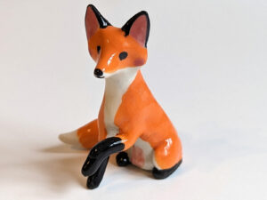 porcelain red fox figurine