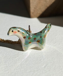 Ceramic Pendant - Pearl Diplodocus