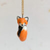 red fox pendant porcelain