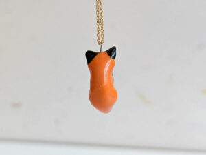 red fox pendant porcelain