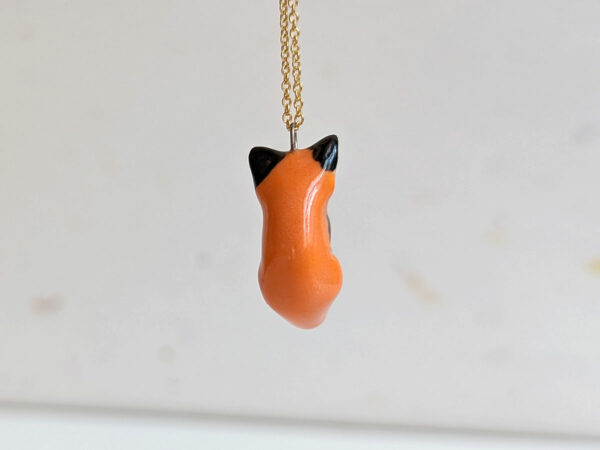 red fox pendant porcelain